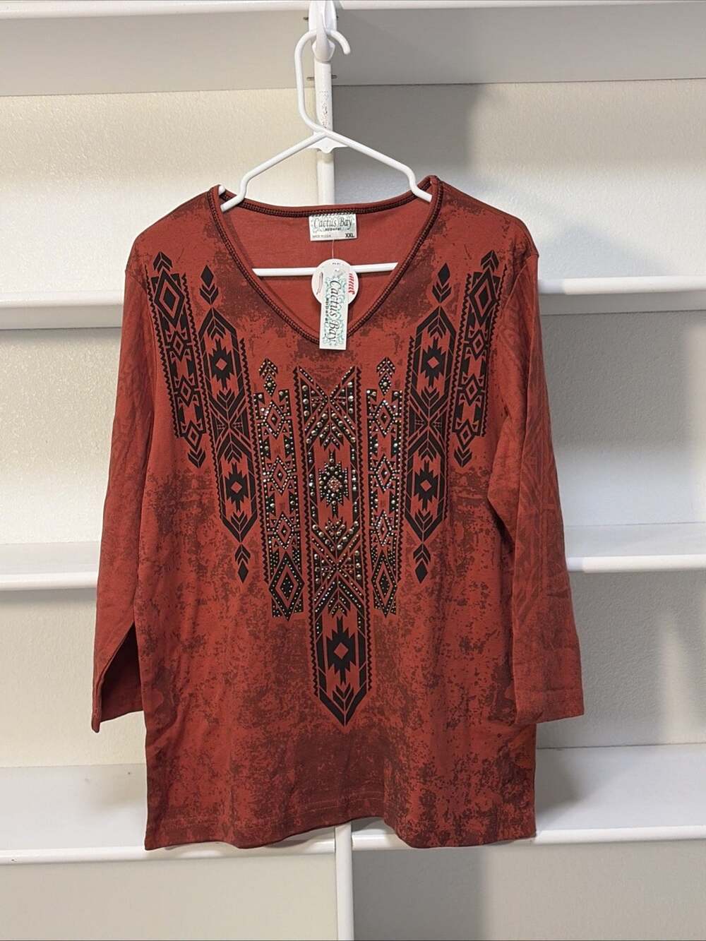 Y2K Cactus Bay Studded Southwestern Top Grunge Desertcore Shirt XXL